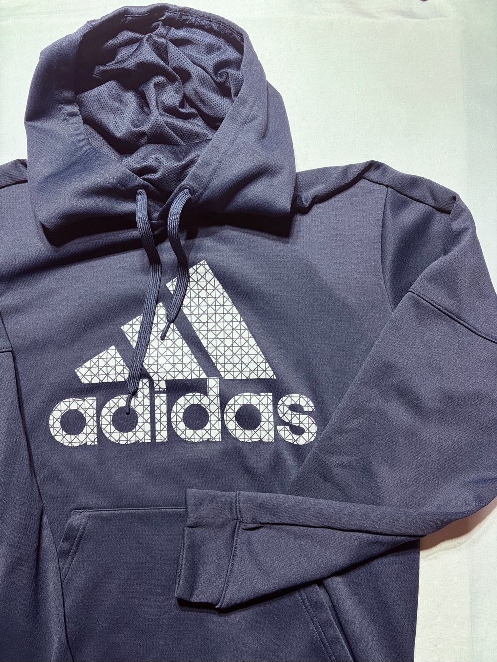 adidas Men’s Large Navy Blue Logo Pullover Long Sleeve Hoodie
